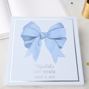 Livre D'or Nœud Bleu Élégant C'est un Garçon Baby Shower Arge