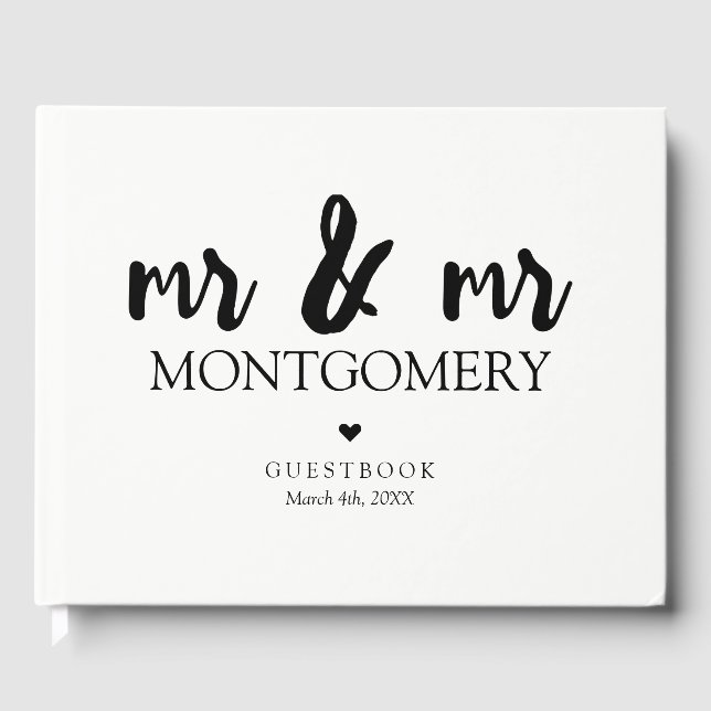 Livre D'or Noir et blanc M & M. Calligraphy (Recto)