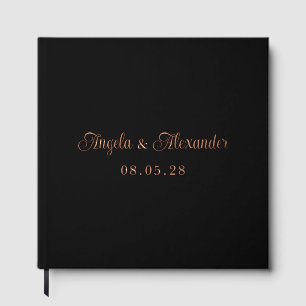Livre D'or Noir et Or Rose Joli Écriture Calligraphique Maria