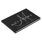 Noir minimaliste moderne avec Mariage Monogramme g