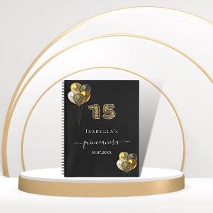Livre d'or noir Quinceanera léopard ballons