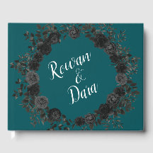 Noir Turquoise Rose gothique Elégant Mariage