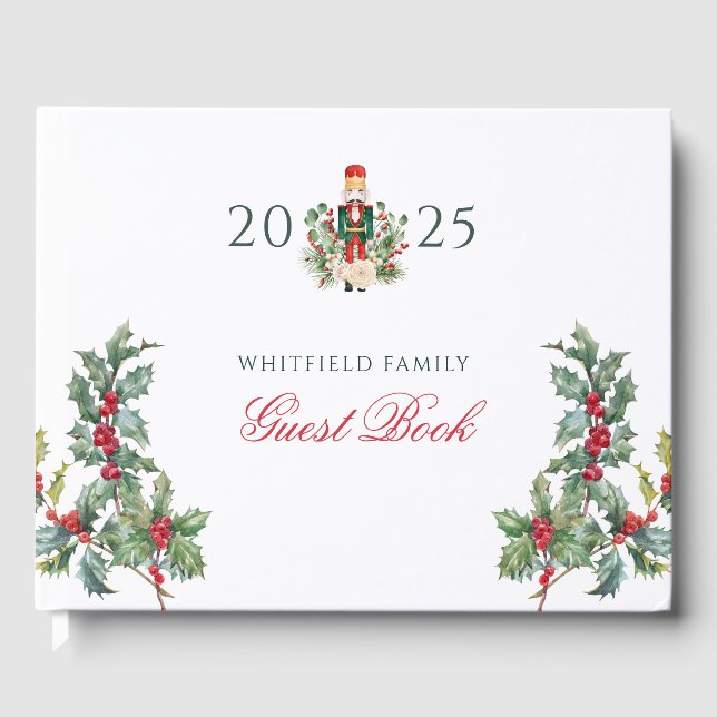 Livre D'or Noisette de Noël de Noël Berry Rouge Script (Recto)