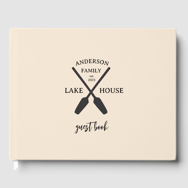 Livre D'or Nom de famille personnalisé Lake House (Recto)