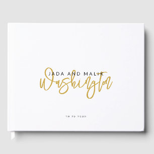 Livre D'or Nom du couple Mariage Monogram Gold Nom du script