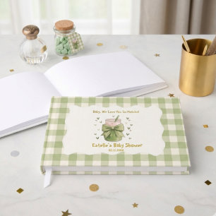 Livre D'or Nous Vous Aimons Tellement Matcha Gingham Cœurs Ar