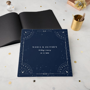 Livre D'or Nuit étoilée Mariage céleste Bleu marine Élégant