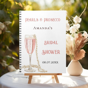 Livre d'or nuptiale douche perles roses Prosecco