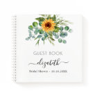 Livre d'or nuptiale fleurs de soleil eucalyptus