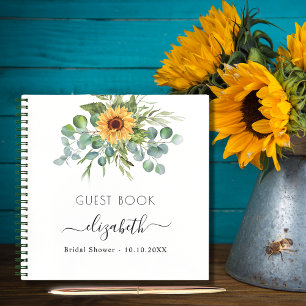Livre d'or nuptiale fleurs de soleil eucalyptus