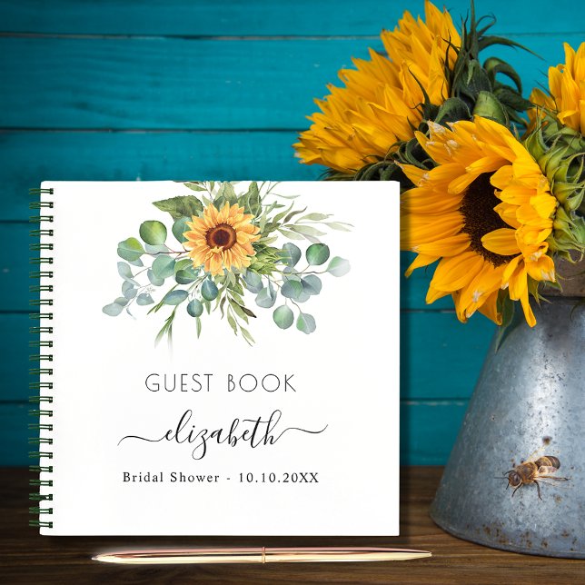 Livre d'or nuptiale fleurs de soleil eucalyptus (Créateur téléchargé)