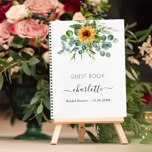 Livre d'or nuptiale fleurs de soleil eucalyptus