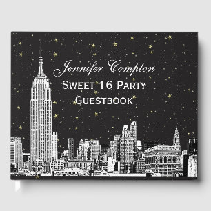 Livre D'or NYC Skyline Etched Starry do-it-yourself BG Color 