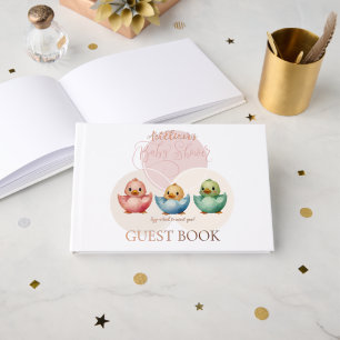 Livre D'or Oiseaux d'Oeufs de Kawaii Baby shower de couleur p