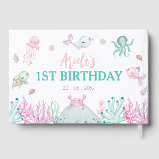 Livre D'or Oneder the Sea Ocean Animals 1st Birthday