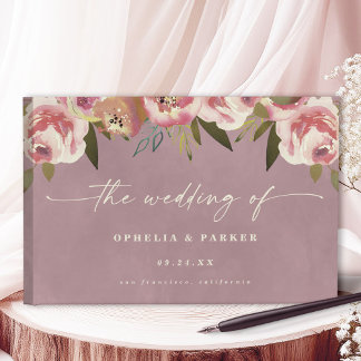 Livre D'or Ophelia Cottagecore Dusty rose Mariage floral