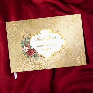 Livre D'or Opulence dorée Noël Mariage floral