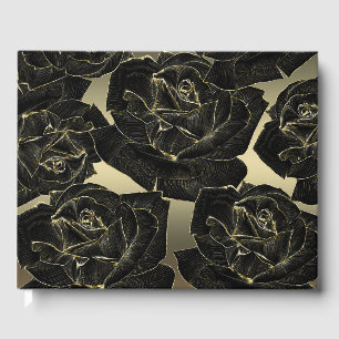 Livre D'or Or et Rose Noir Glam Élégant Chic Mariage de Class