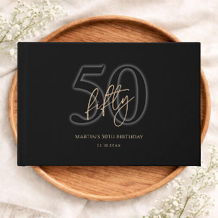Livre D'or Or Noir Moderne 50e Anniversaire