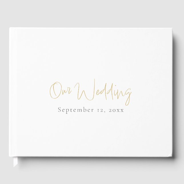 Livre D'or Or simple et moderne, mariage minimaliste (Recto)