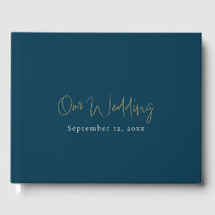 Livre D'or Or simple et moderne, mariage minimaliste