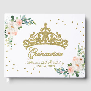 Livre D'or Or Tiara Blush rose Floral Quinceanera