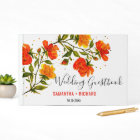 Orange Aquarelle Fleurs Jardin Mariage