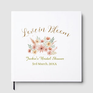 Livre D'or Orange boho amour en fleurs nom de la baby shower 