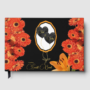 Livre D'or Orange floral et Mariage noir