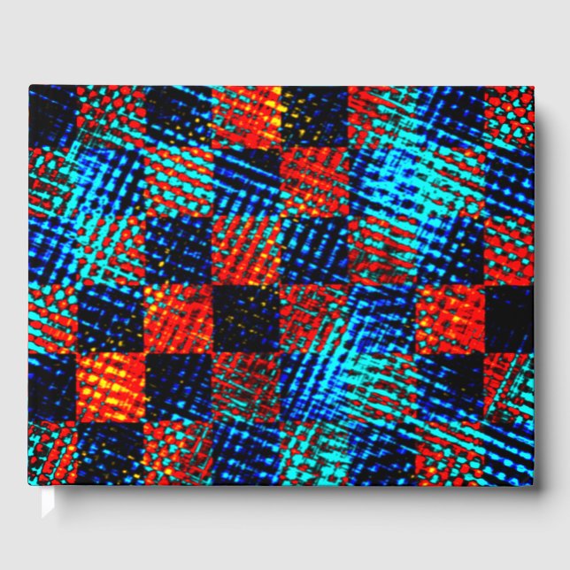 Livre D'or Orange plaid presque rouge, bleu et faux sale (Recto)