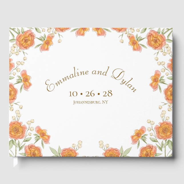 Livre D'or Orange Rose Wedding (Recto)