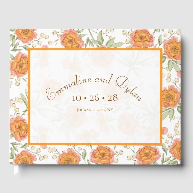 Livre D'or Orange Rose Wedding (Recto)