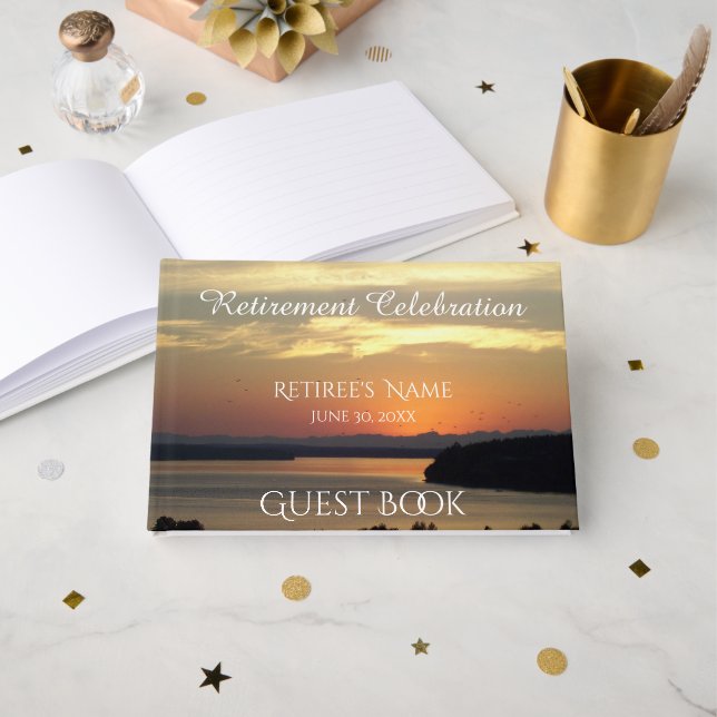 Livre D'or Orange Seascape Sunset Retirement (Recto ouvert)