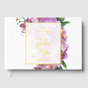 Livre D'or Orchidées florales Mariage Foil Guestbook