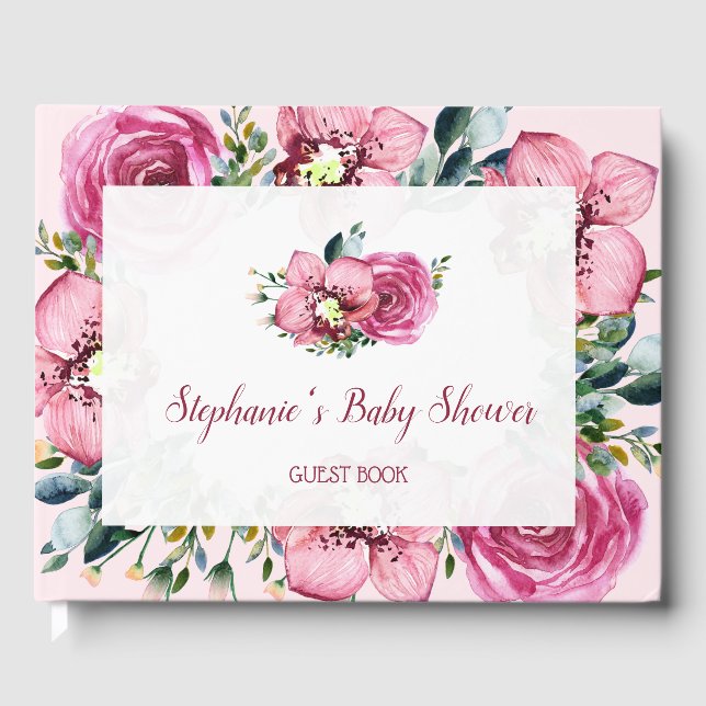 Livre D'or Orchidées roses et Baby shower Rose (Recto)