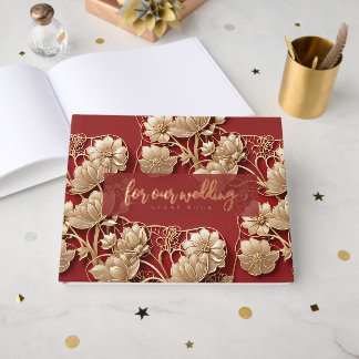 Livre D'or Oriental Art Deco Florals | Custom Foil Wedding