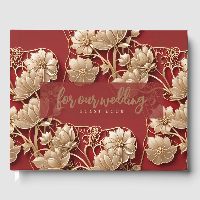 Livre D'or Oriental Art Deco Florals | Custom Wedding (Recto)