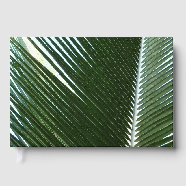 Livre D'or Overlapping Palm Fronds Tropical Green Abstract (Recto)