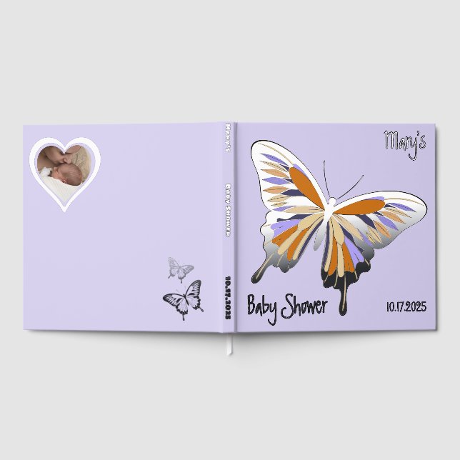 Livre D'or Palette de papillon Baby shower de palette argent (Complet)
