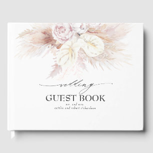 Livre D'or Pampas Grass et Anthuriums blancs Mariage