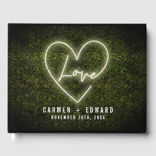 Livre D'or Panneau blanc Neon Love Boxwood Mariage