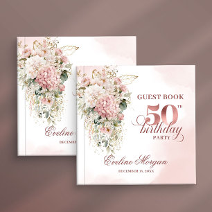 Livre D'or Panneau d'anniversaire de 50 ans à l'aquarelle et