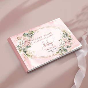 Livre D'or Panneau de Fête de Bébé Fille aux Fleurs d'Eucalyp