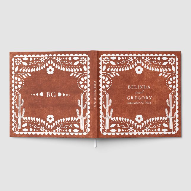 Livre D'or Papel Picado Boda Mexican Terracotta Brown Wedding (Complet)