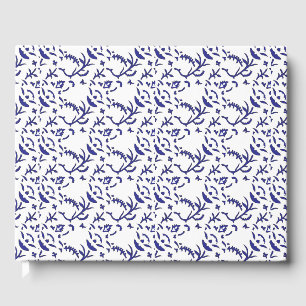 Livre D'or Papier d'emballage bleu et blanc avec un graphique