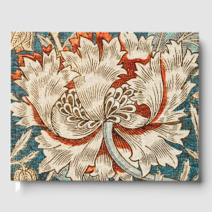 Livre D'or Papier peint floral Morris Teal Blue Honeysuckle