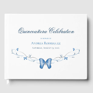 Livre D'or Papillons bleus et perruques Quinceañera