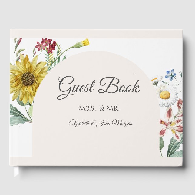 Livre D'or Papillons de tournesol fleur sauvage (Recto)