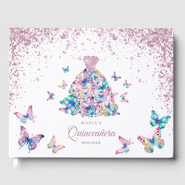 Livre D'or Papillons rose Gold Sparkling Gown Quinceanera (Recto)