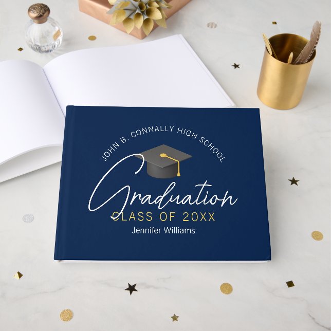 Livre D'or Parti de graduation sur mesure de la Marine modern (Recto ouvert)